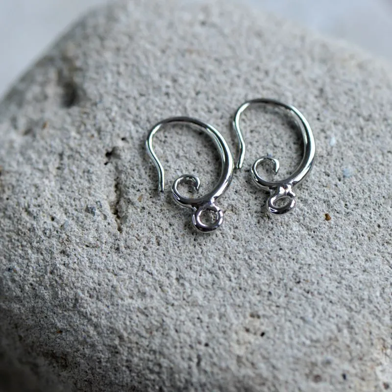 швензы "скролл", цвет платина, 18x12x1.5 мм