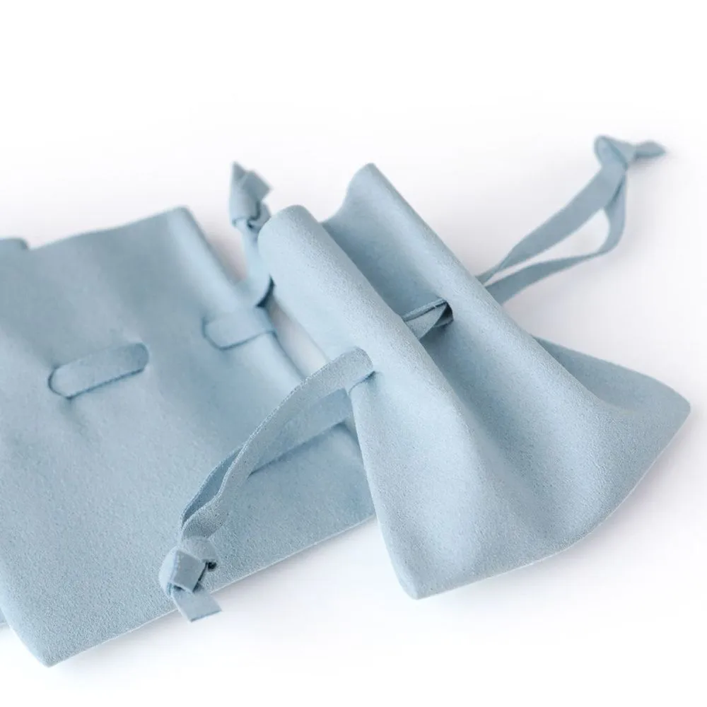 мешочек для украшений, микрофибра, цвет голубой, 8x7 см