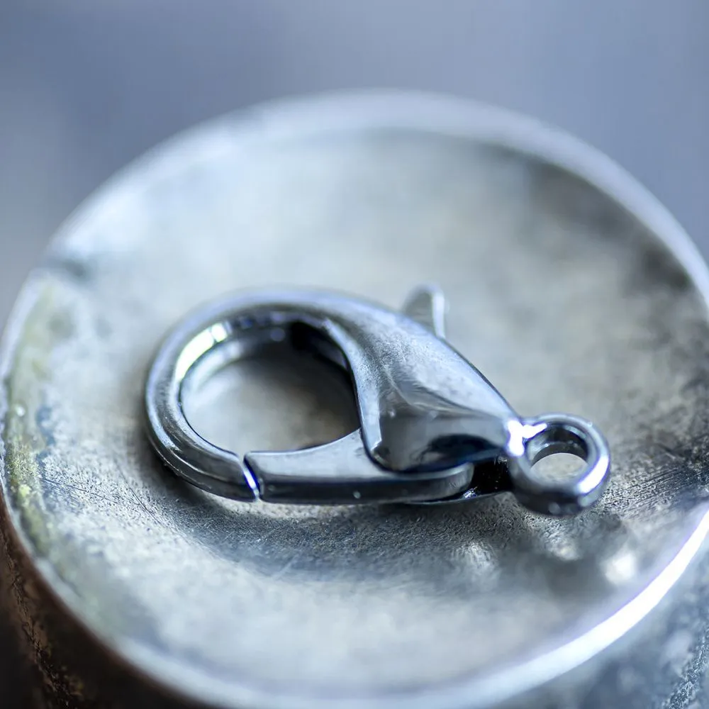 Замочки замочек-лобстер, цвет черный, 16х8 мм