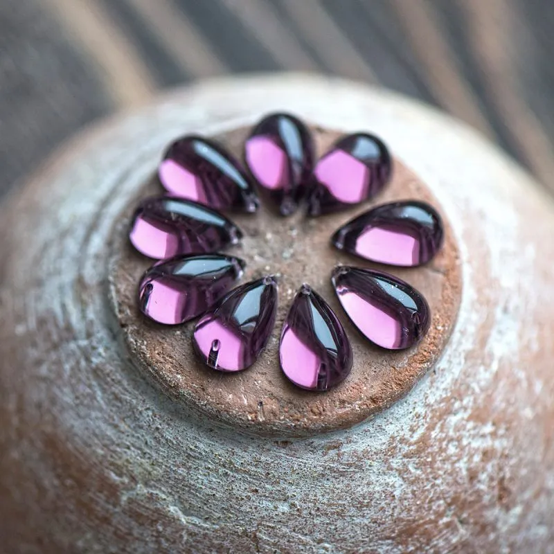 стразы пришивные "капля", акрил, цвет сиреневый темный, 15х9х6 мм