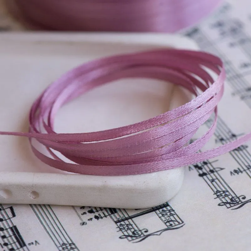 лента, атлас, цвет увядшей розы, ширина 3 мм ленты