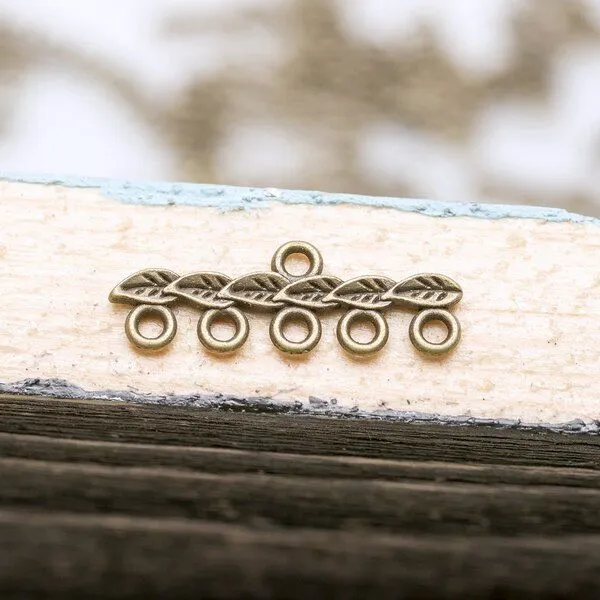 коннектор "листва", цвет античная бронза, 26х10х2 мм