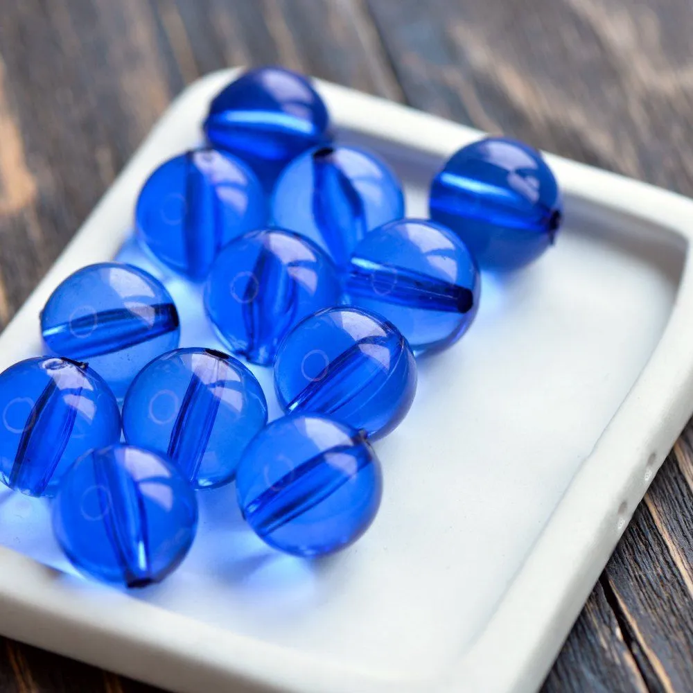 бусина, акрил 20, цвет синий, 20 мм