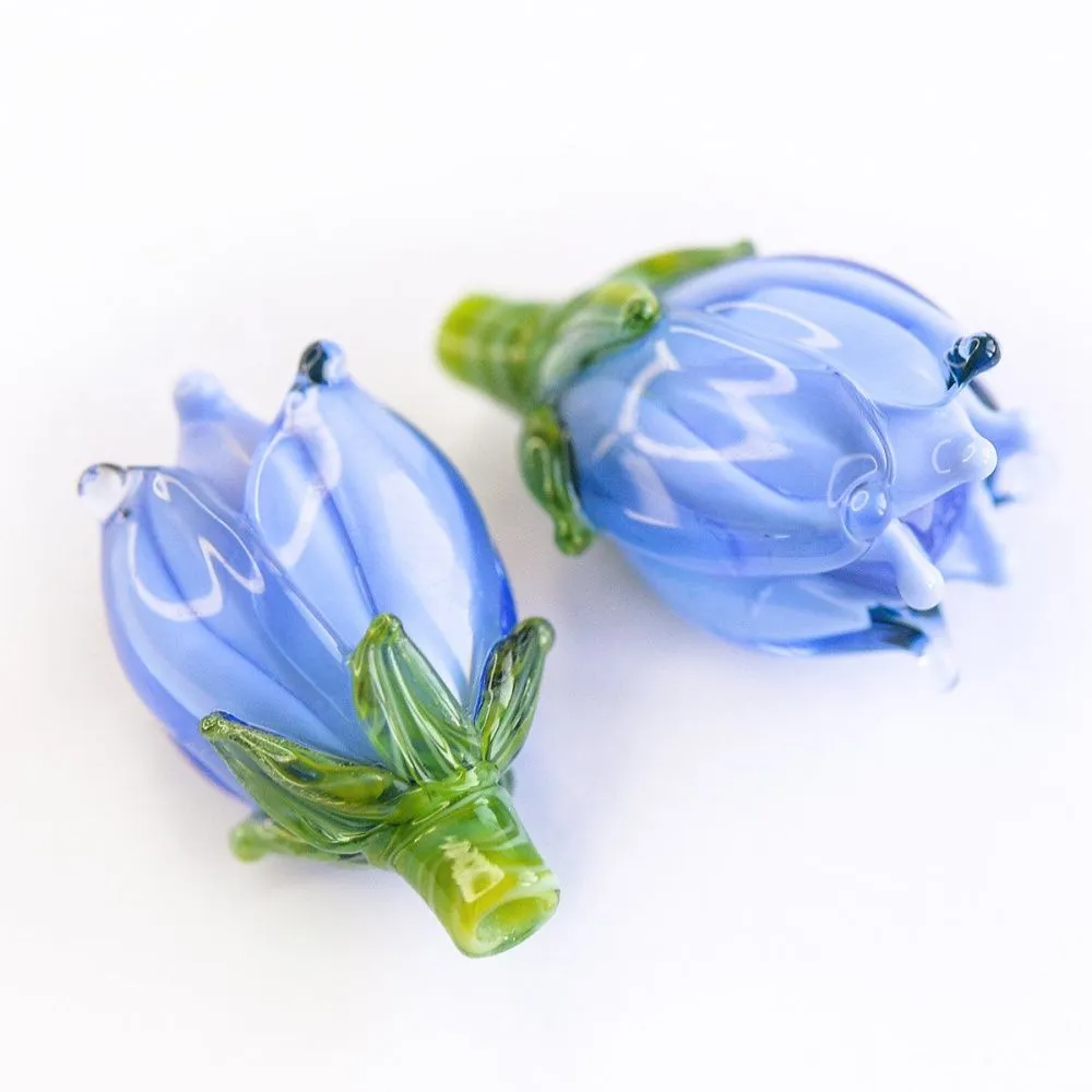 бусина, мурано "колокольчик", фигурная, барвинковый, 17х14 мм