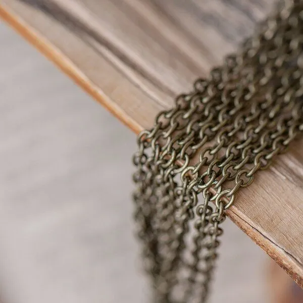 цепочка "кросс", цвет античная бронза, звено 3x2x0.5 мм