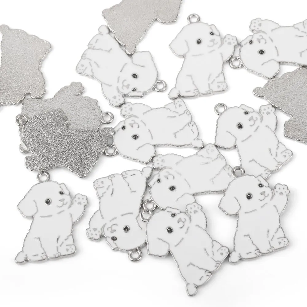 подвеска металл "зефирка", эмаль, цвет белый, 20x27x1.5 мм