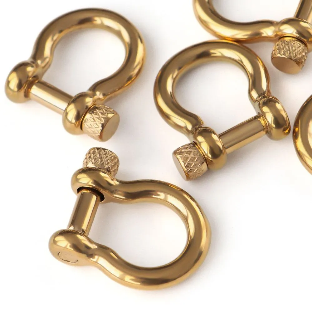 замочек-карабин "скоба", 304 stainless steel, цвет золото, 24.7x22 мм