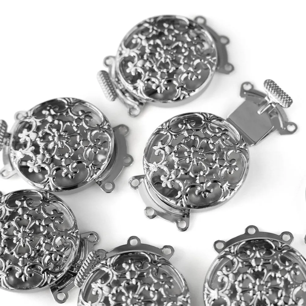 замок для украшений "флориста", цвет платина, 31x22x7 мм