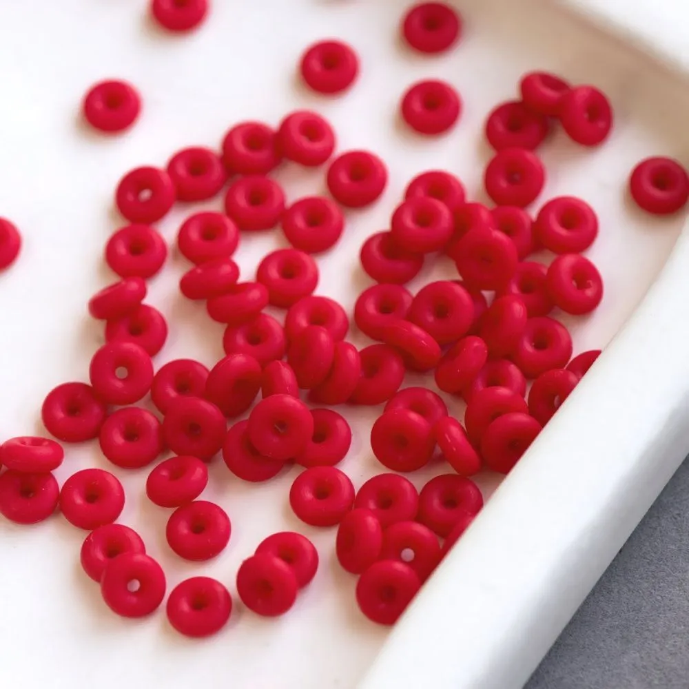 разделитель-колечко "силикон", силикон, цвет красный, 5х2 мм