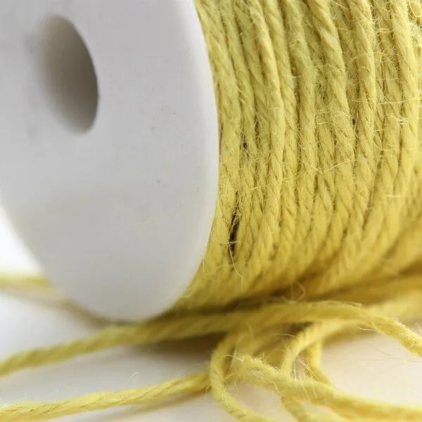 шнур конопляный, цвет желтый, 2 мм (уп 5 м)