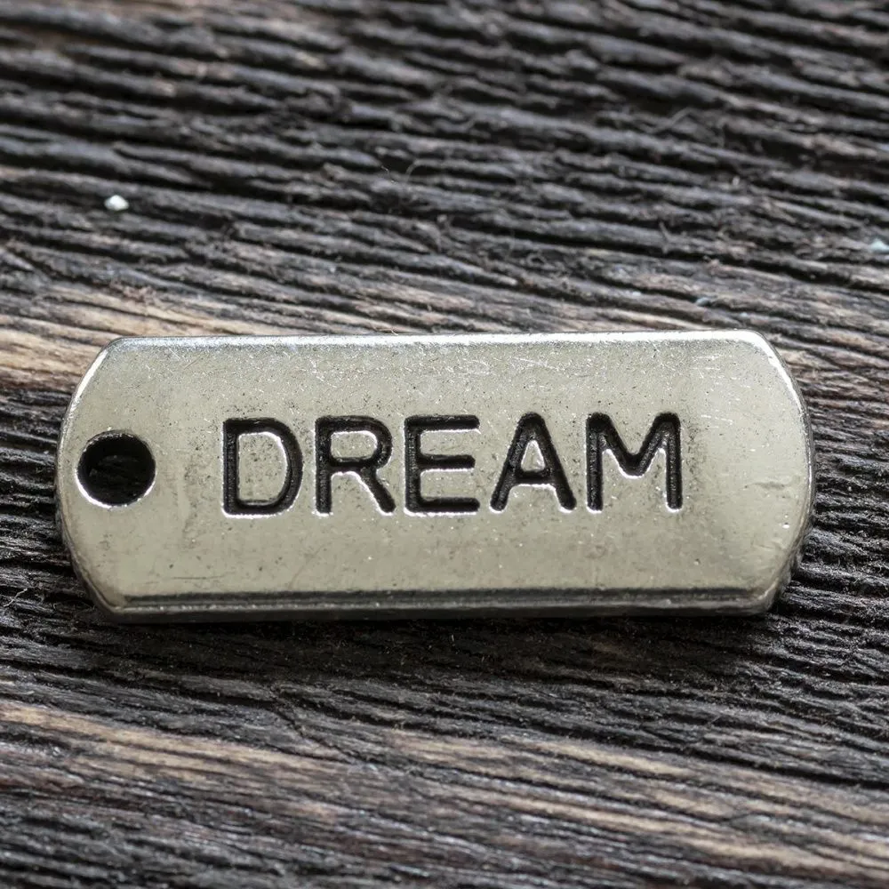 подвеска металлическая "бланк-dream", цвет античное серебро, 21x8x2 мм