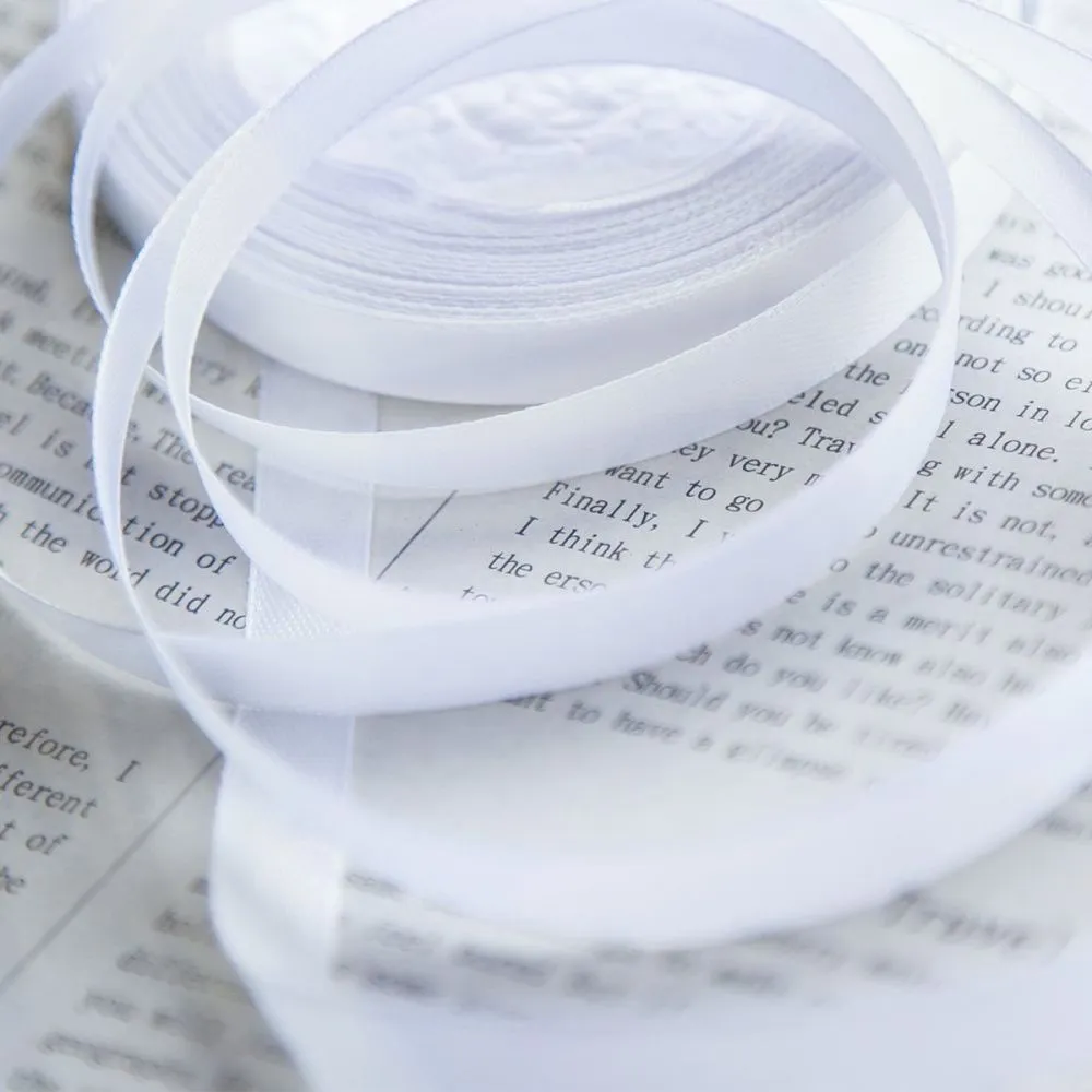 лента, атлас, цвет белый, ширина 10 мм ленты