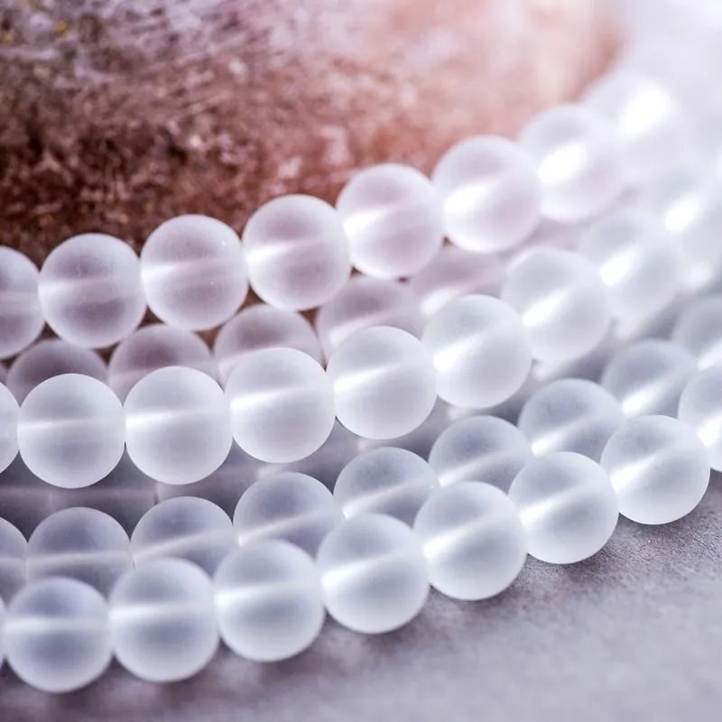 бусина, стекло 10, матовая, цвет белый, 10 мм