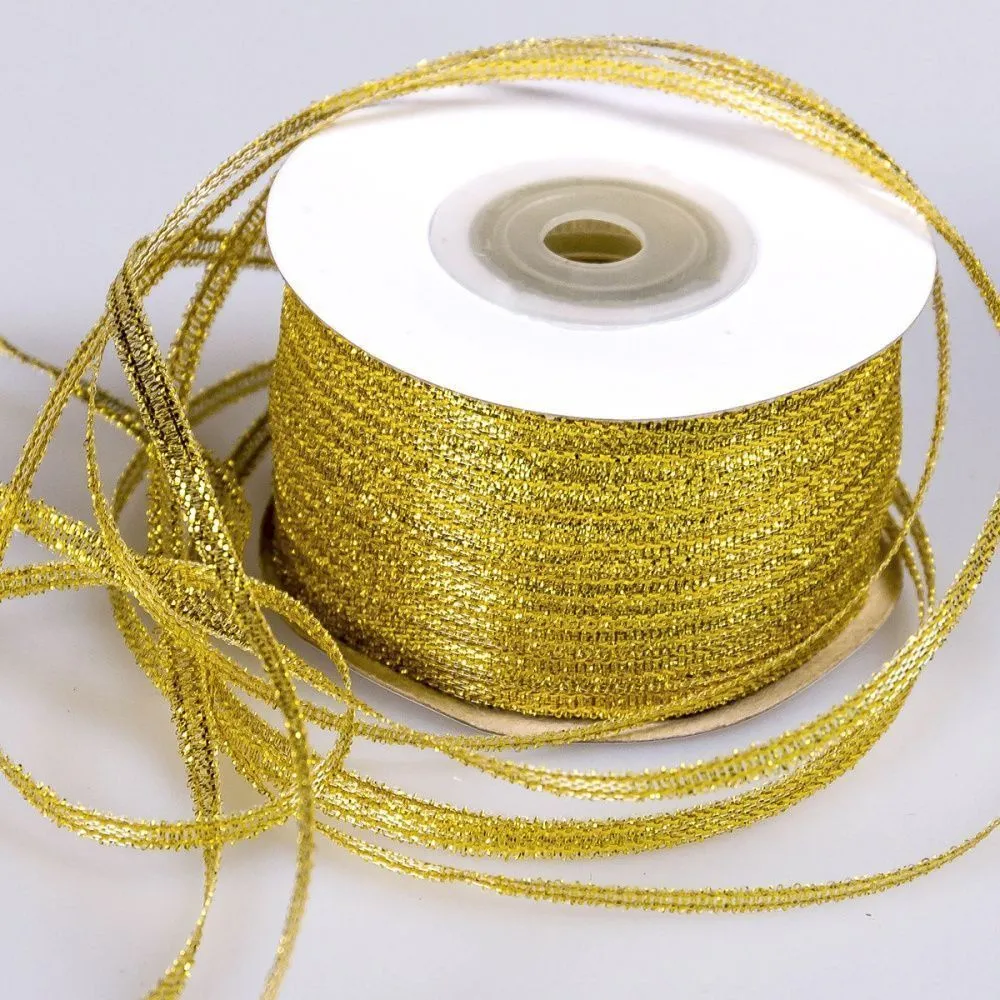 лента парчовая, цвет золото, ширина 3 мм