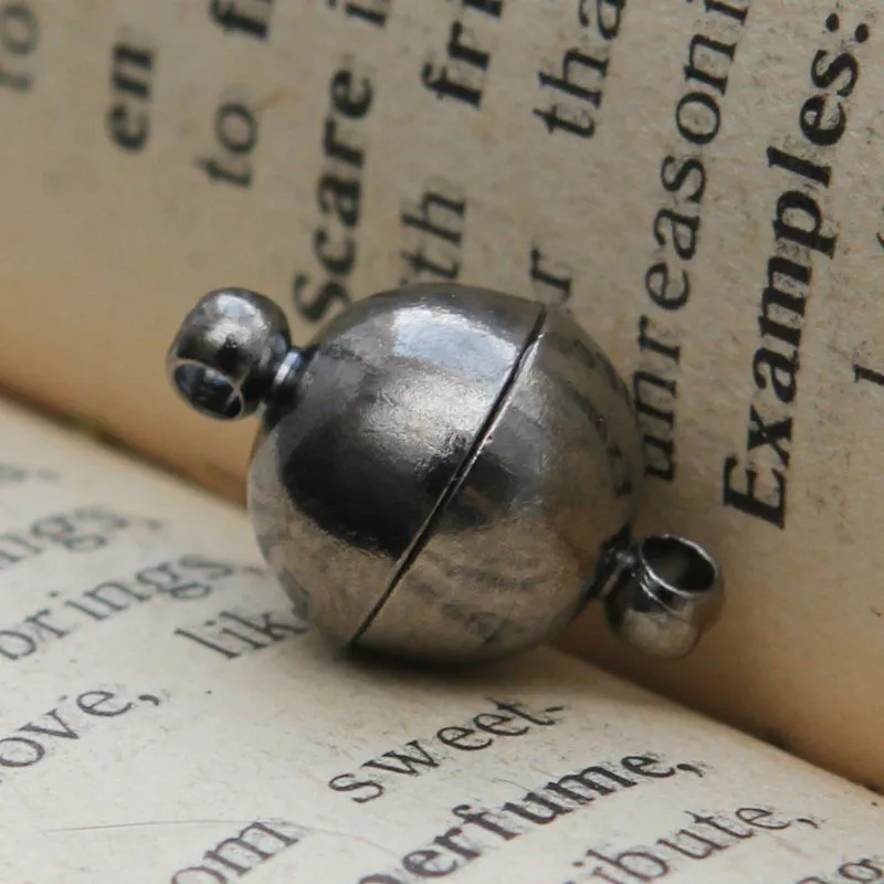 Замочки застежка магнитная "шарик", цвет черный, 16х10 мм