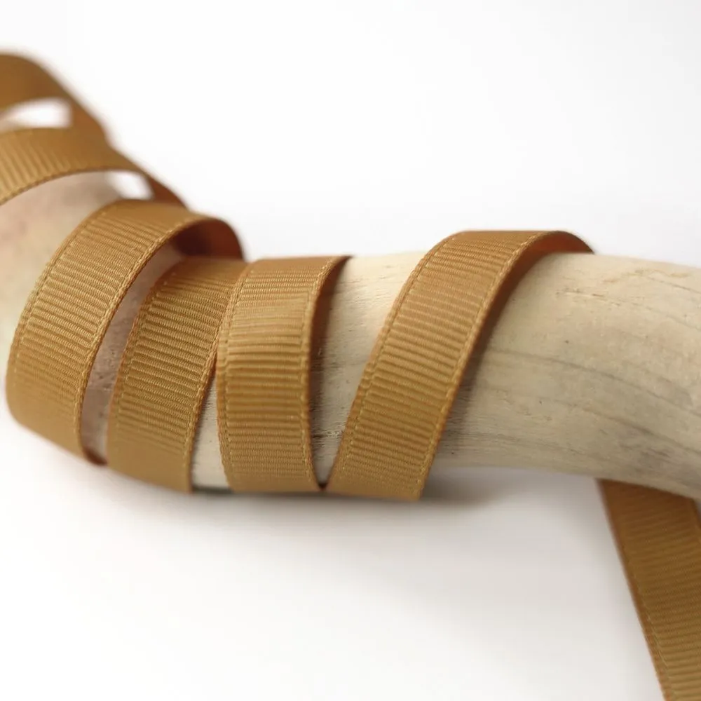 лента репсовая, цвет песочный темный, ширина 9.5 мм ленты