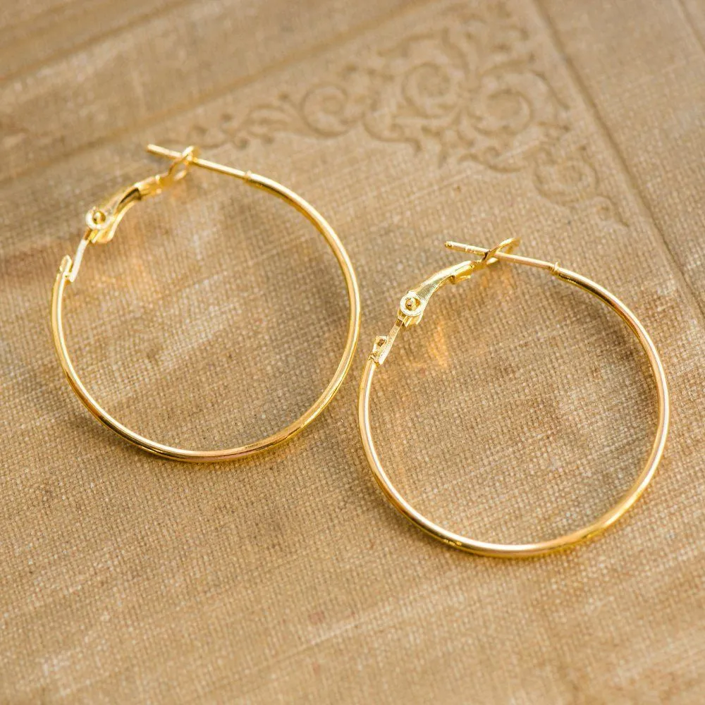 пуссеты "кольцо", цвет золото, 32x30 мм