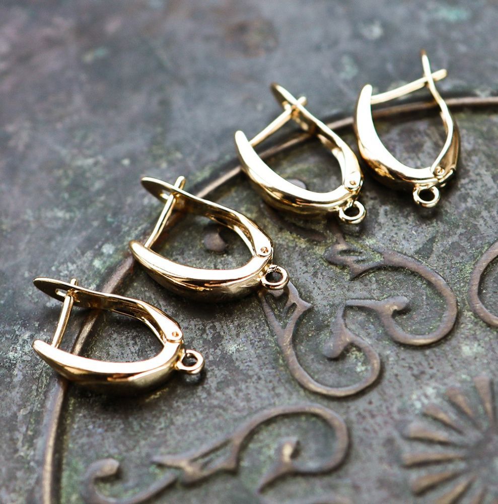 швензы "алисия", позолота, 21x12x3.5 мм 