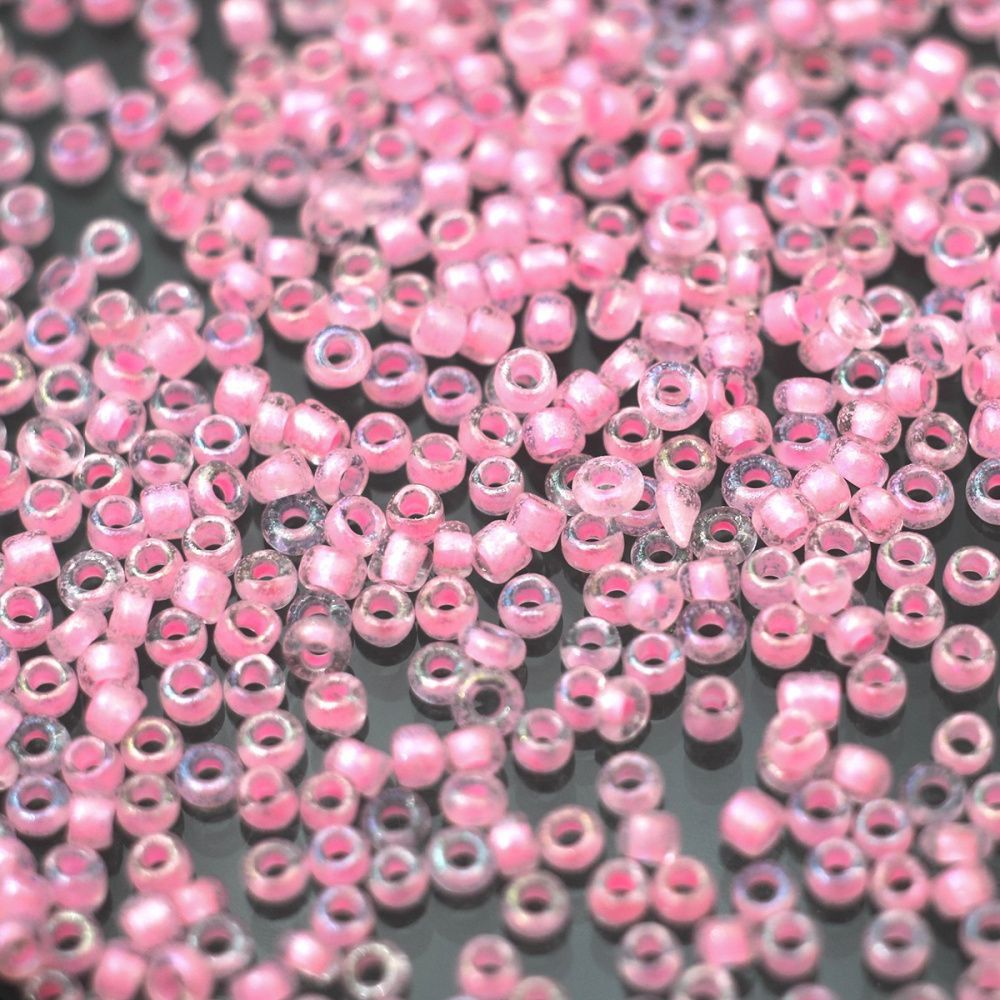 бисер "радуга", цвет розовый вн.окрашен ав 12/0  (уп 7 г)