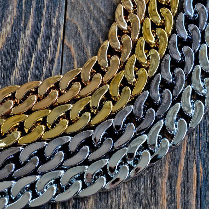 цепочка "гулливер", пластик, цветовой микс, звено 30x21x6 мм, 1 м