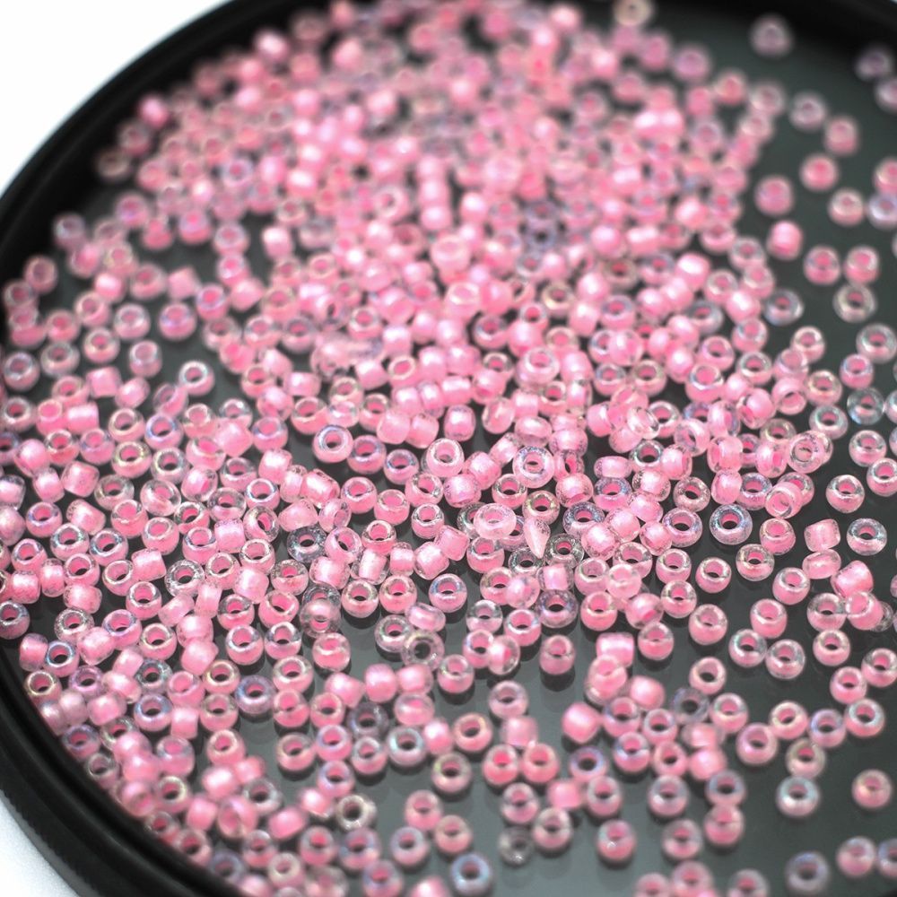 бисер "радуга", цвет розовый вн.окрашен ав 12/0  (уп 7 г)