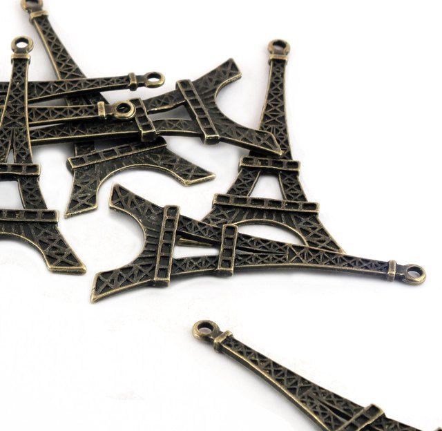 подвеска металлическая "башня", цвет античная бронза, 69х36х3 мм