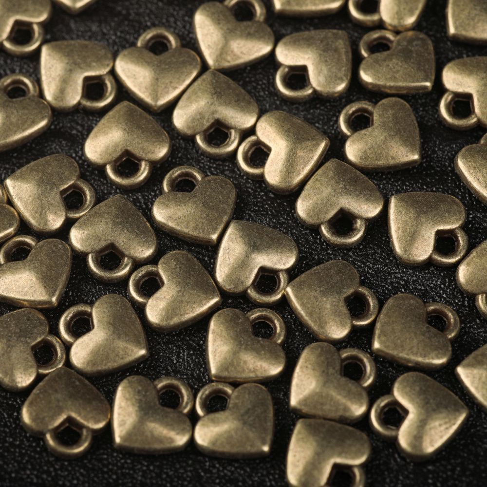 подвеска металл "харти", цвет античная бронза, 8x7x2.5 мм