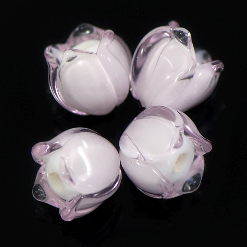 бусина, мурано "ландыш", розовый, 7х7 мм