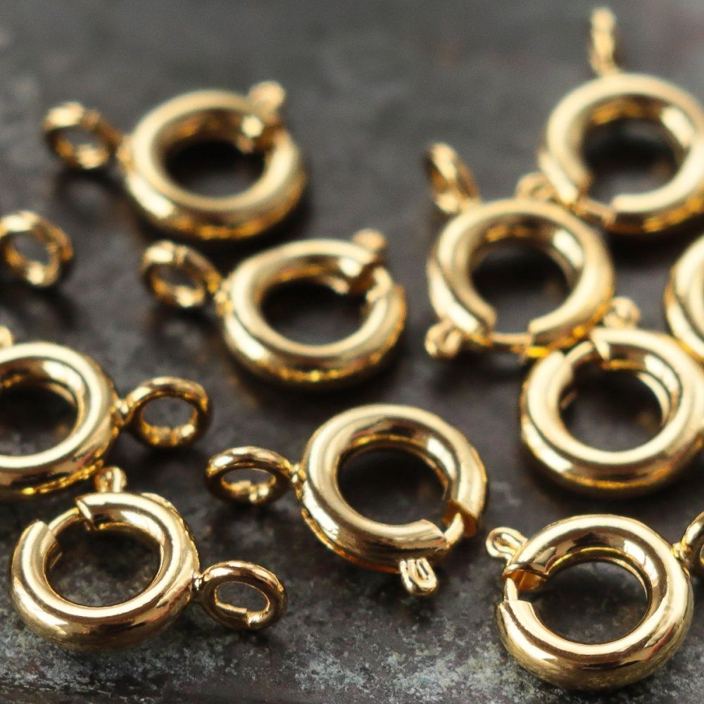 замочек шпрингельный, позолота, 10x8x3 мм