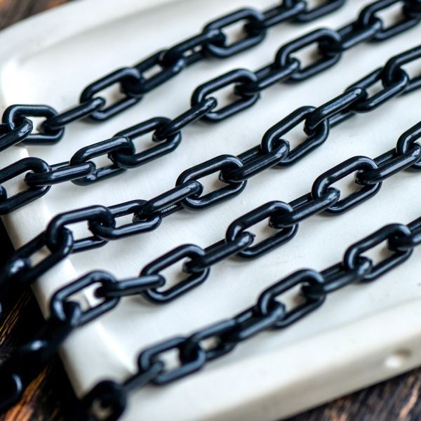 цепочка "лайн", пластик, цвет черный, звено 14x8x2 мм, 38 см