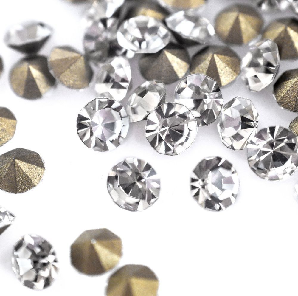 стразы ювелирные, конические, стекло, цвет crystal, 3.8 мм