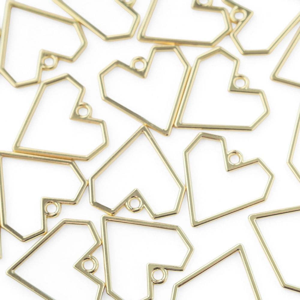 подвеска металл "геометрик-харт", цвет светлое золото, 20x20x1 мм