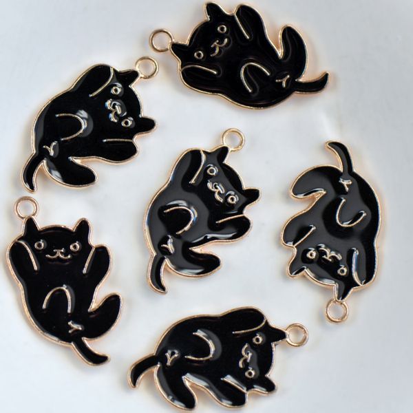 подвеска металлическая "милаш", эмаль, цвет черный, 28x18x1.5 мм