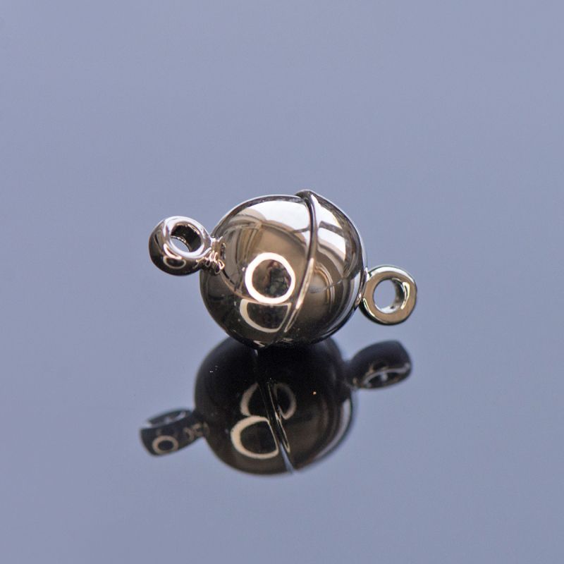 Замочки застежка магнитная "шарик", покрытие платина, 14.5x8 мм