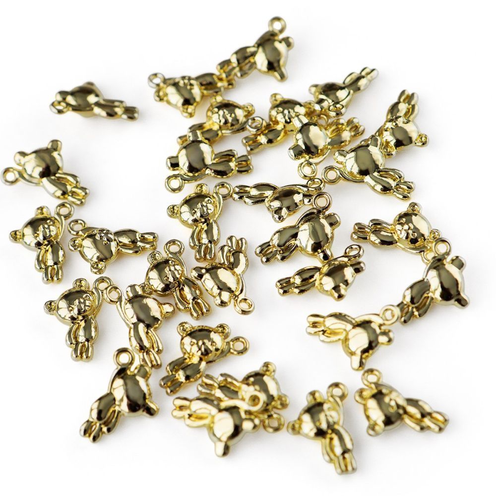 подвеска металл "мишутка", цвет золото, 14.5x11.5x4 мм