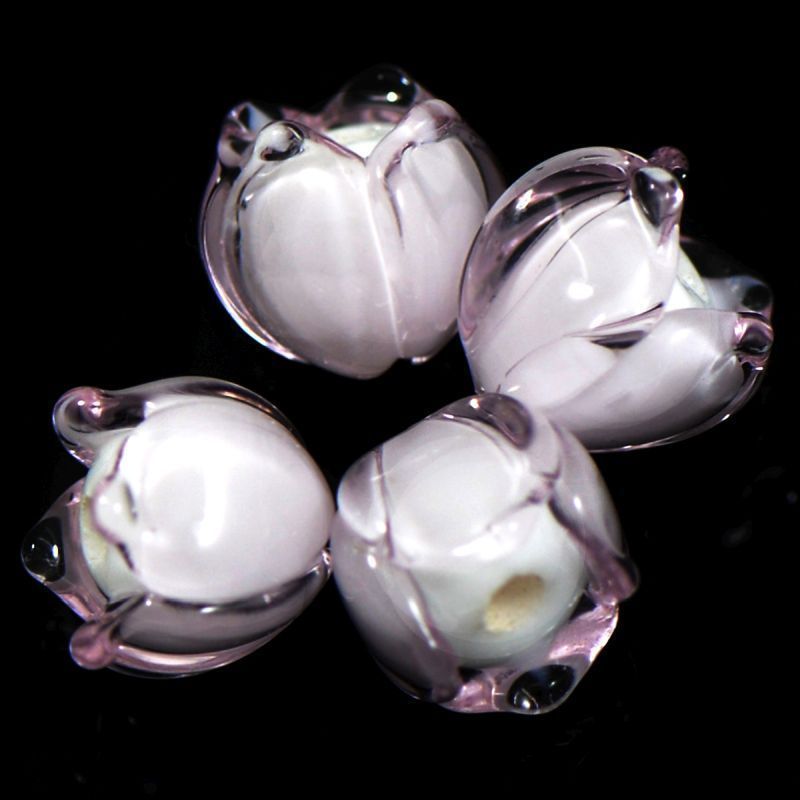 бусина, мурано "ландыш", розовый, 7х7 мм