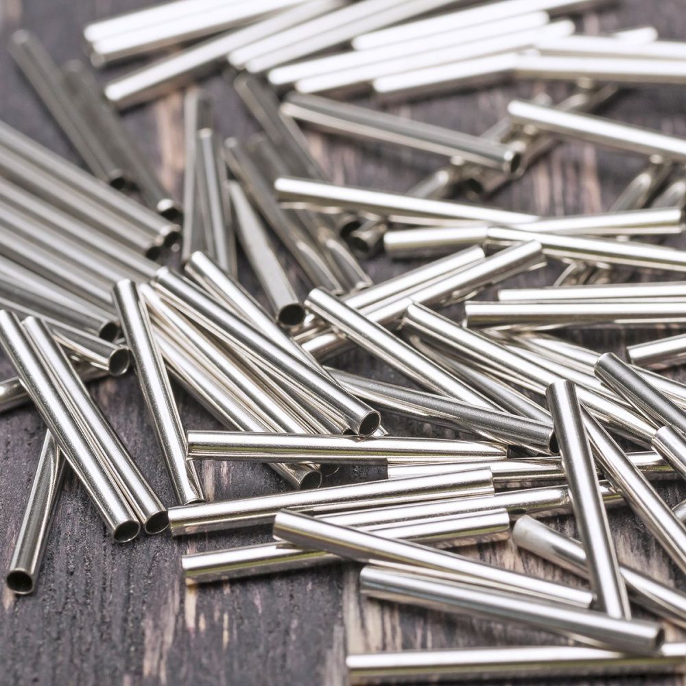 разделитель "трубочка", цвет платина, 20x2 мм