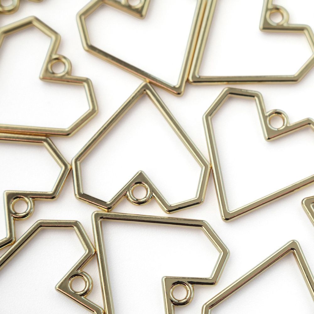 подвеска металл "геометрик-харт", цвет светлое золото, 20x20x1 мм