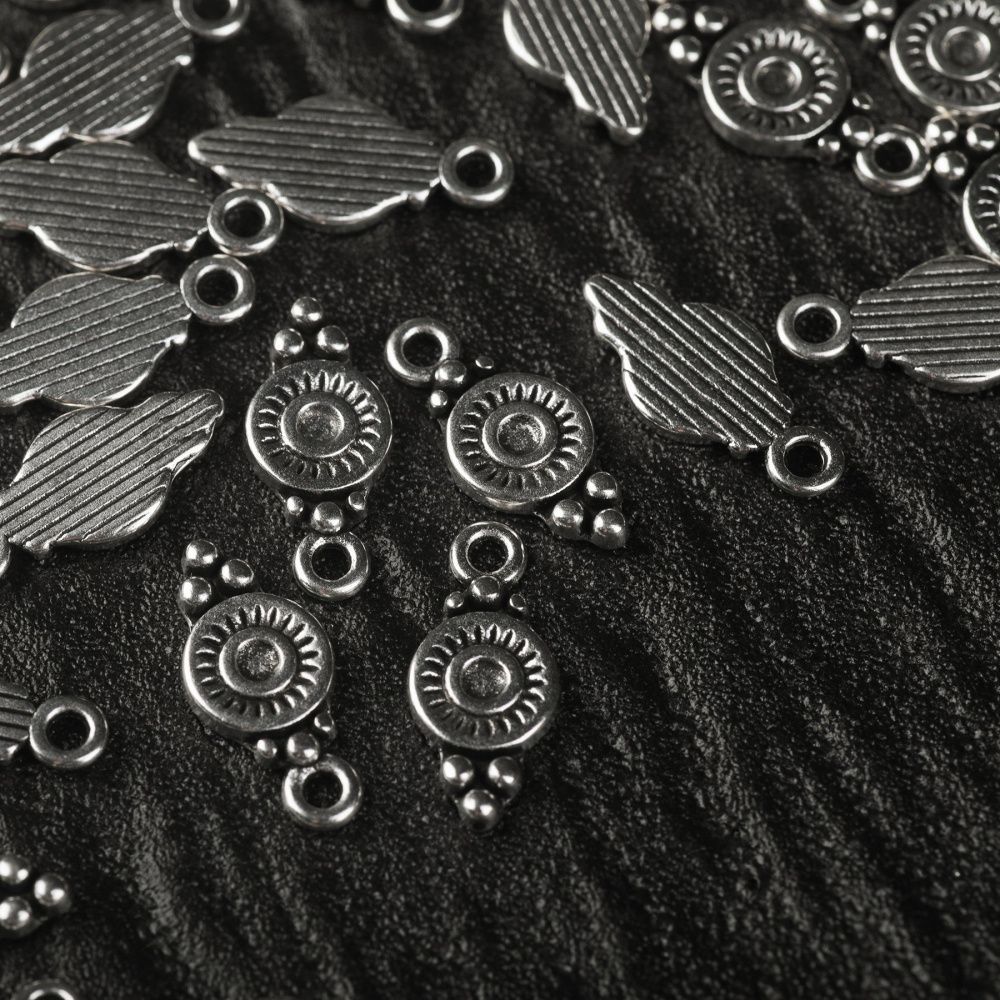 подвеска металл "митра", цвет античное серебро, 16x7x1.5 мм