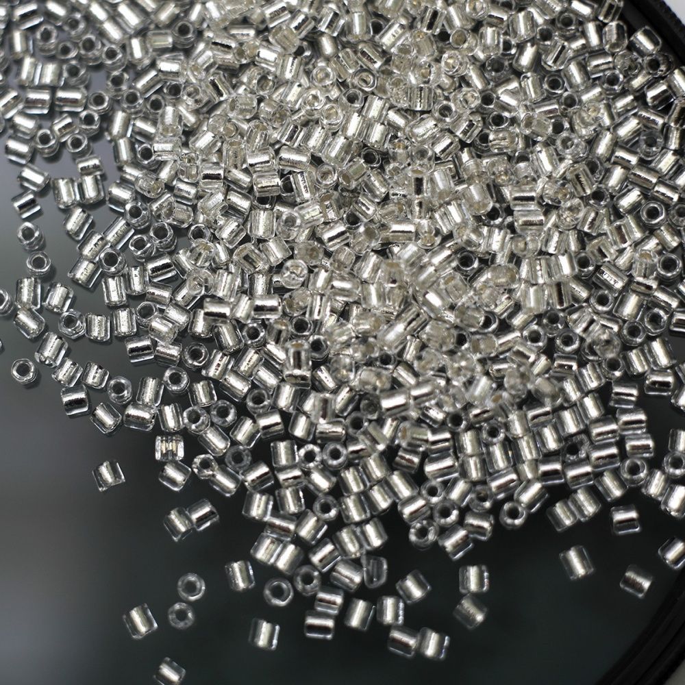 бисер "радуга", рубка, цвет прозрачный/серебрение (уп 7 г)