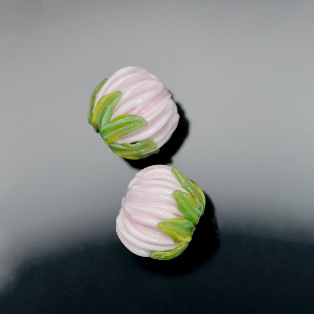 бусина, мурано "клевер", розовый, 22х15 мм