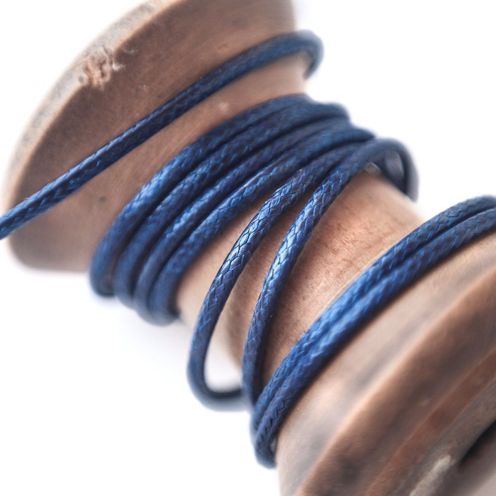 шнур вощеный, цвет темно-синий, 1.5 мм