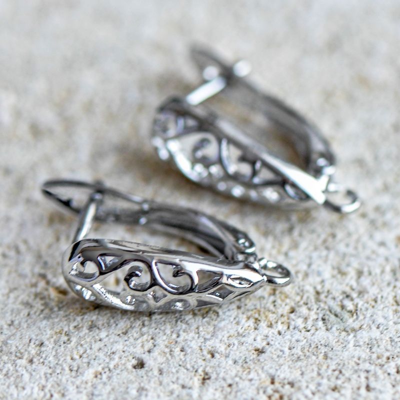 швензы "вензель", покрытие платиной, 19x12x6 мм 