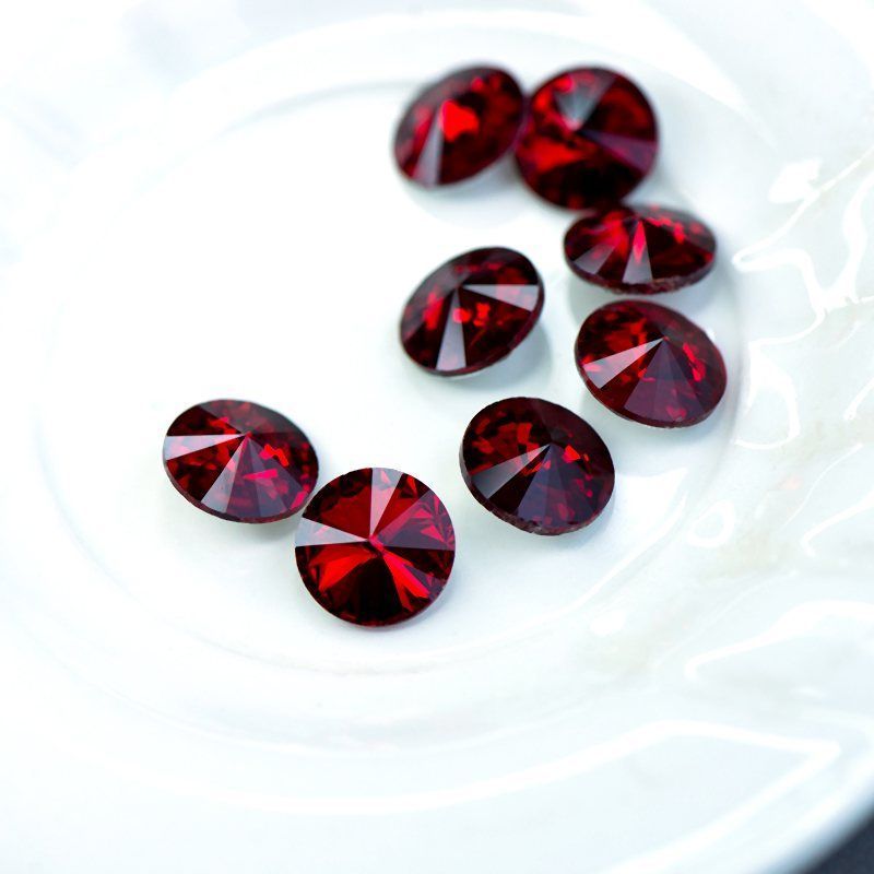 кабошон стекло риволи, цвет siam, 14х7 мм