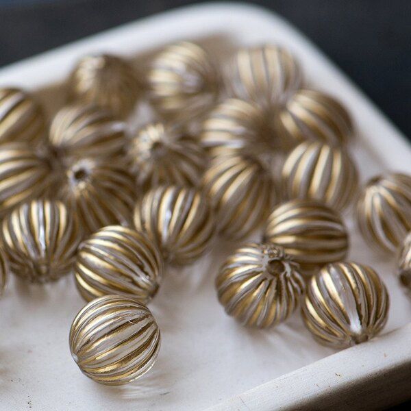 бусина, акрил "раффл", цвет прозрачный, 14 мм