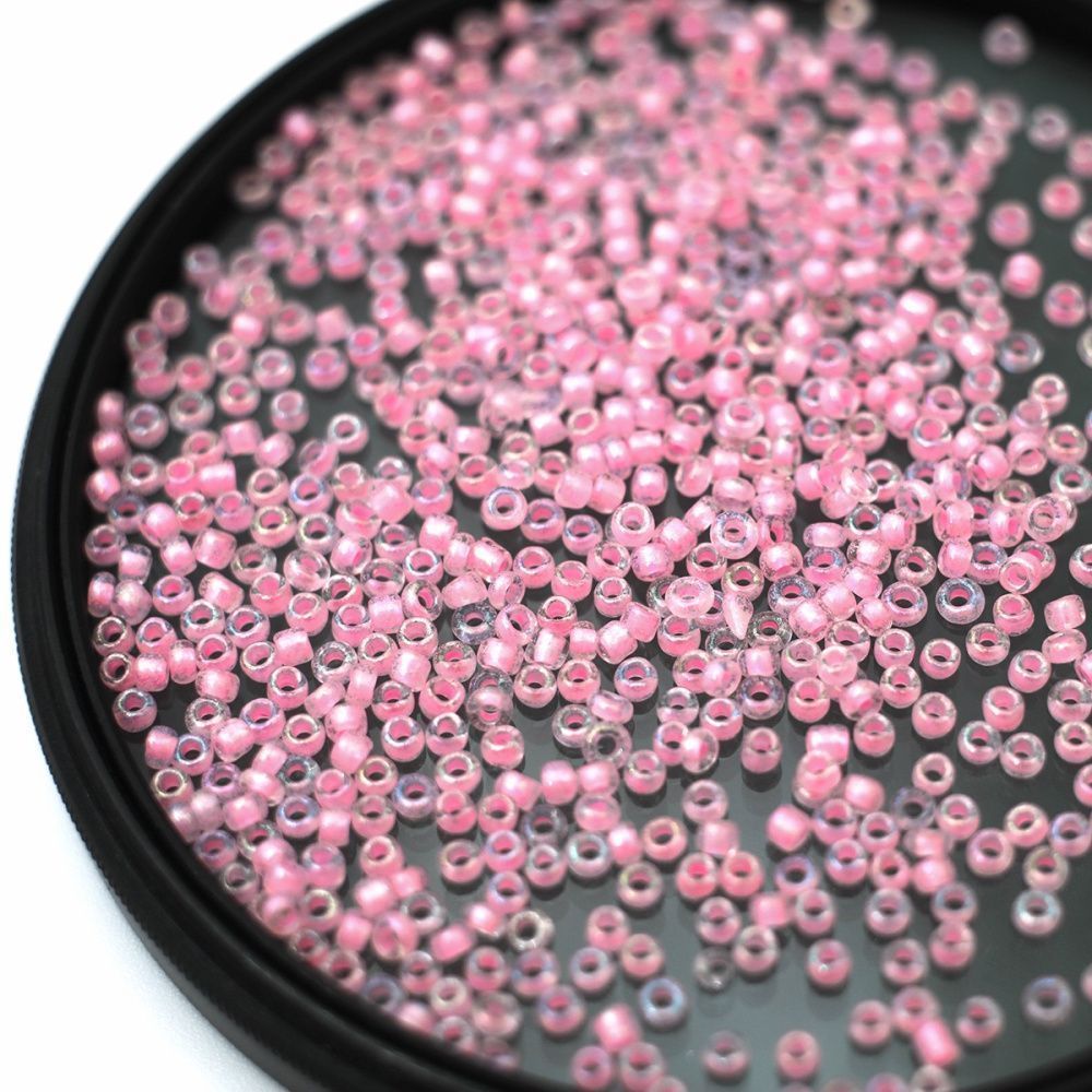 бисер "радуга", цвет розовый вн.окрашен ав 12/0  (уп 7 г)