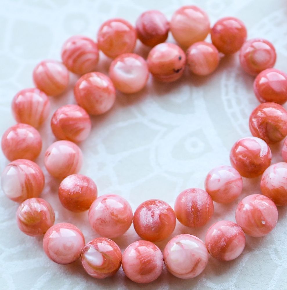 бусина из ракушки, "сишелл", цвет розовый, 7-12 мм