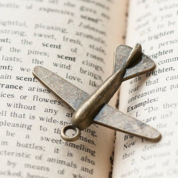 подвеска металлическая "самолетик", цвет античная бронза, 44х51х5 мм