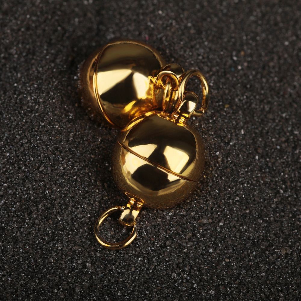 застежка магнитная "шарик", с колечками,  позолота, 15.5x10 мм