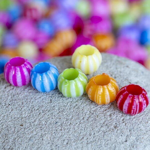 бусина, акрил "тыковка", цветовой микс, 10х8 мм